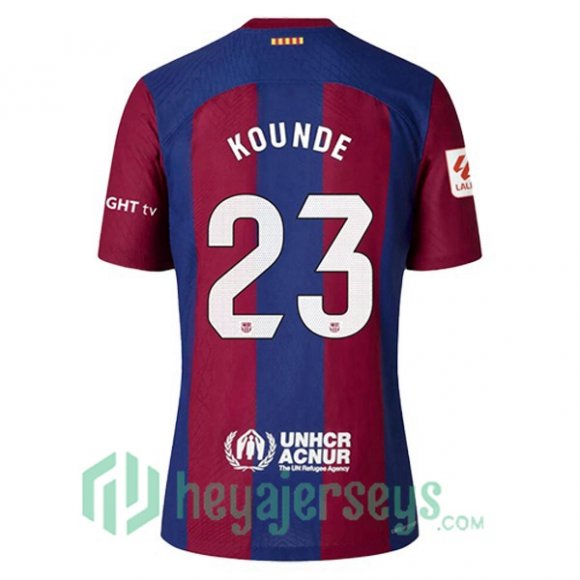 FC Barcelona (KOUNDE 23) Home Soccer Jerseys Blue Red 2023/2024