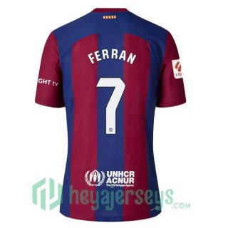 FC Barcelona (FERRAN 7) Home Soccer Jerseys Blue Red 2023/2024