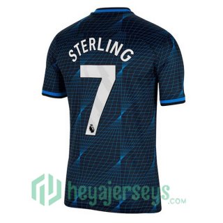 FC Chelsea (Sterling 7) Away Soccer Jerseys Blue 2023/2024