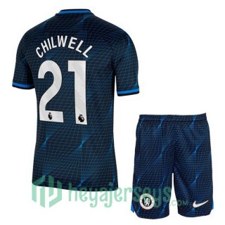 FC Chelsea (Chilwell 21) Kids Away Soccer Jerseys Blue 2023/2024
