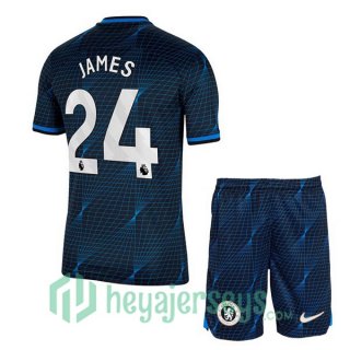 FC Chelsea (James 24) Kids Away Soccer Jerseys Blue 2023/2024