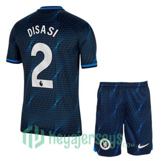FC Chelsea (Disasi 2) Kids Away Soccer Jerseys Blue 2023/2024