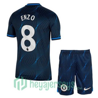 FC Chelsea (Enzo 8) Kids Away Soccer Jerseys Blue 2023/2024