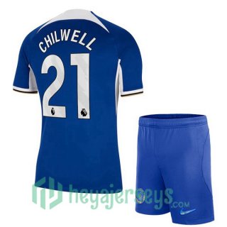 FC Chelsea (Chilwell 21) Kids Home Soccer Jerseys Blue 2023/2024