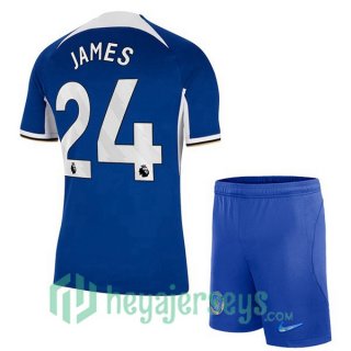 FC Chelsea (James 24) Kids Home Soccer Jerseys Blue 2023/2024
