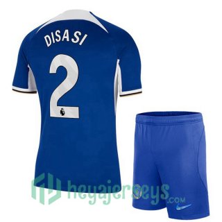 FC Chelsea (Disasi 2) Kids Home Soccer Jerseys Blue 2023/2024