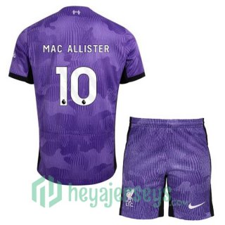 FC Liverpool (MAC ALLISTER 10) Kids Third Soccer Jerseys Purple 2023/2024