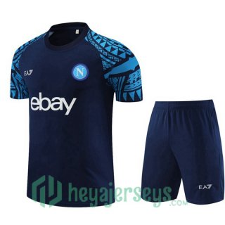 SSC Napoli Training T-Shirts + Shorts Blue Royal 2023/2024