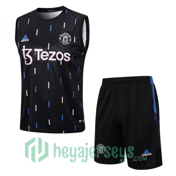 Manchester United Soccer Vest + Shorts Black 2023/2024