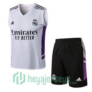 Real Madrid Soccer Vest + Shorts White 2022/2023