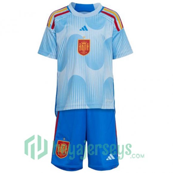 Spain Kids Away Jersey Blue White 2023/2023