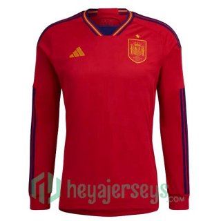 Spain Home Jersey Long Sleeve Red 2023/2023