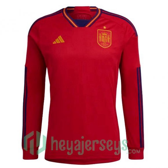 Spain Home Jersey Long Sleeve Red 2023/2023