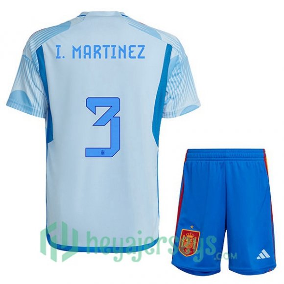 Spain (I. MARTINEZ 3) Kids Away Jersey Blue White 2023/2023