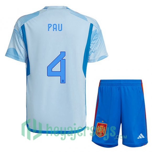 Spain (PAU 4) Kids Away Jersey Blue White 2023/2023