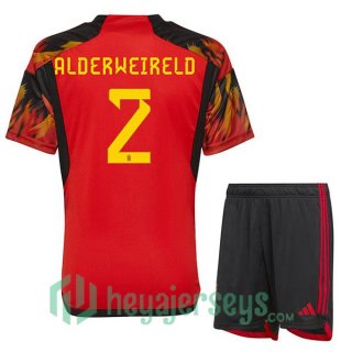 Belgium (ALDERWEIRELD 2) Kids Home Jersey Red 2023/2023
