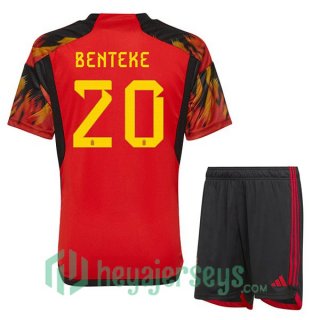 Belgium (BENTEKE 20) Kids Home Jersey Red 2023/2023