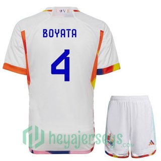 Belgium (BOYATA 4) Kids Away Jersey White 2023/2023