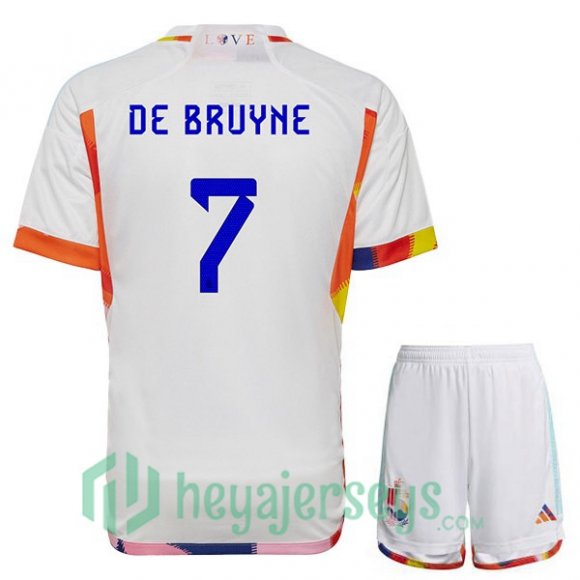 Belgium (DE BRUYNE 7) Kids Away Jersey White 2023/2023