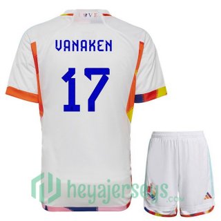 Belgium (VANAKEN 17) Kids Away Jersey White 2023/2023