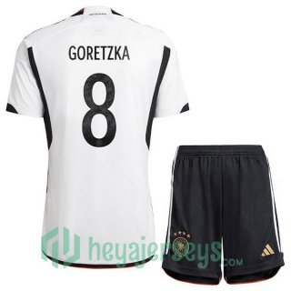 Germany (GORETZKA 8) Kids Home Jersey Black White 2023/2023