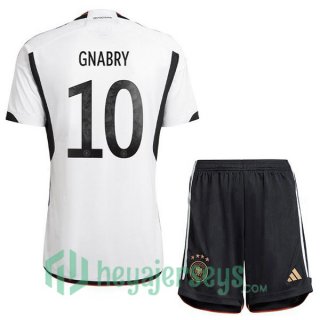 Germany (GNABRY 10) Kids Home Jersey Black White 2023/2023