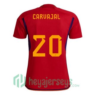 Spain (CARVAJAL 20) Home Jersey Red 2023/2023