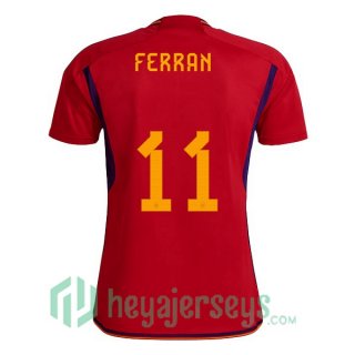 Spain (FERRAN 11) Home Jersey Red 2023/2023