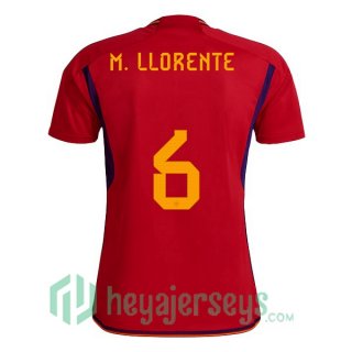 Spain (M.LLORENTE 6) Home Jersey Red 2023/2023