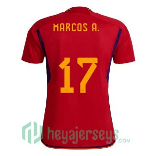 Spain (MARCOS A. 17) Home Jersey Red 2023/2023