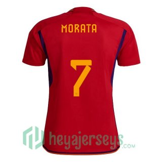 Spain (MORATA 7) Home Jersey Red 2023/2023