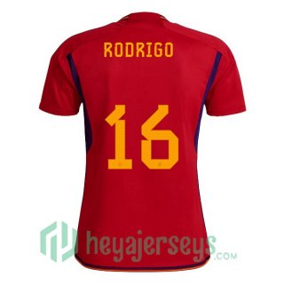 Spain (RODRIGO 16) Home Jersey Red 2023/2023