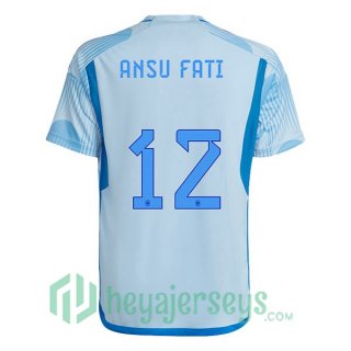 Spain (ANSU FATI 12) Away Jersey Blue White 2023/2023