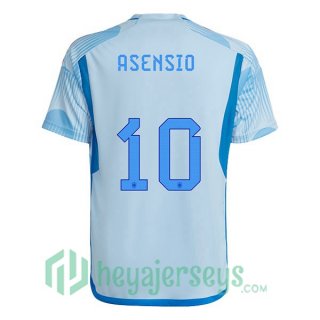 Spain (ASENSIO 10) Away Jersey Blue White 2023/2023