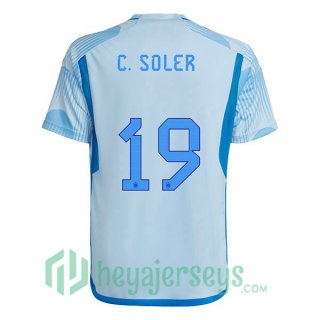 Spain (C. SOLER 19) Away Jersey Blue White 2023/2023