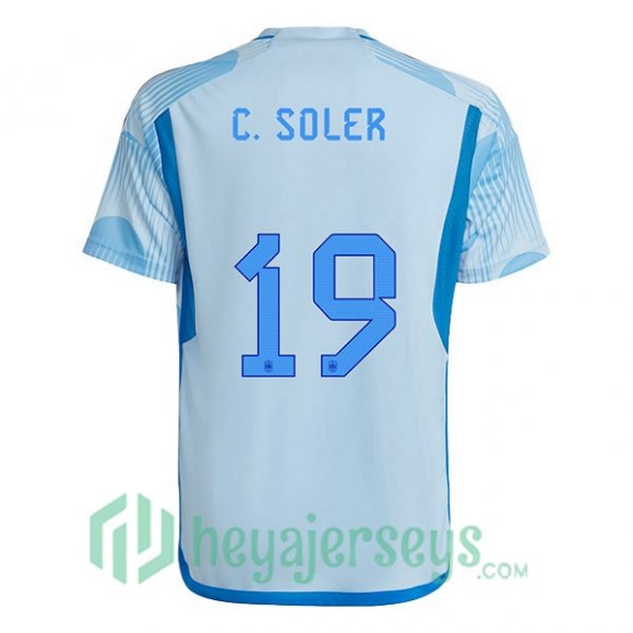 Spain (C. SOLER 19) Away Jersey Blue White 2023/2023