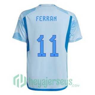 Spain (FERRAN 11) Away Jersey Blue White 2023/2023