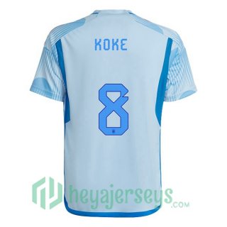 Spain (KOKE 8) Away Jersey Blue White 2023/2023