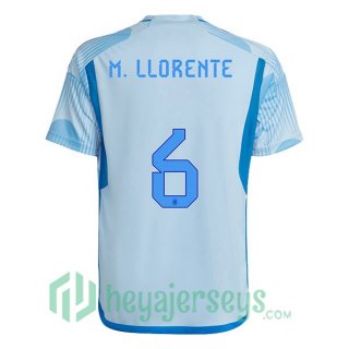 Spain (M.LLORENTE 6) Away Jersey Blue White 2023/2023
