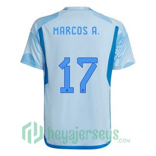 Spain (MARCOS A. 17) Away Jersey Blue White 2023/2023