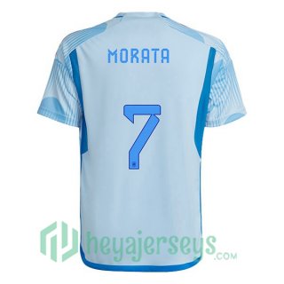 Spain (MORATA 7) Away Jersey Blue White 2023/2023
