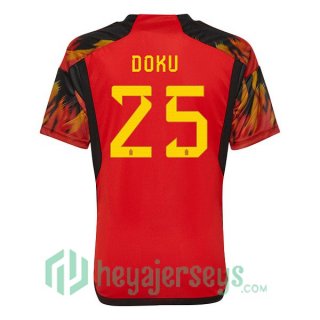 Belgium (DOKU 25) Home Jersey Red 2023/2023