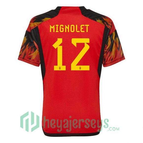 Belgium (MIGNOLET 12) Home Jersey Red 2023/2023