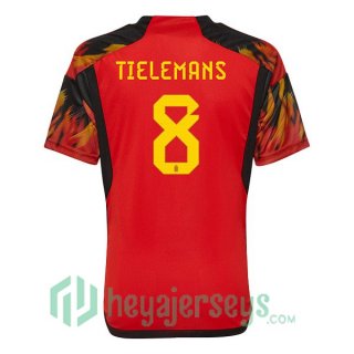 Belgium (TIELEMANS 8) Home Jersey Red 2023/2023
