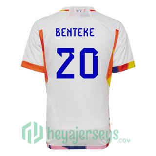 Belgium (BENTEKE 20) Away Jersey White 2023/2023