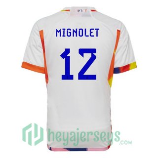 Belgium (MIGNOLET 12) Away Jersey White 2023/2023