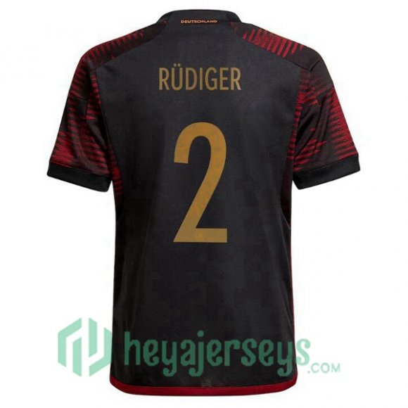 Germany (RÜDIGER 2) Away Jersey Black 2023/2023