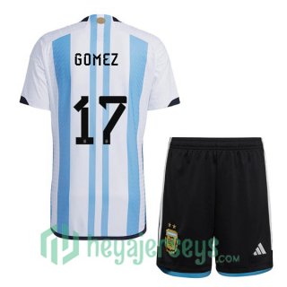 Argentina (GOMEZ 17) Kids Home Jersey Blue White 2023/2023