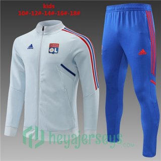 Olympique Lyon Kids Training Jacket Suit Grey 2022/2023