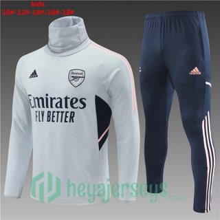 FC Arsenal High collar Kids Training Tracksuit Grey 2022/2023